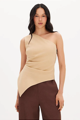 Blusa Ombro Único em Linho