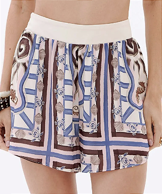 Short Evasê Estampado