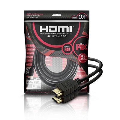 CABO HDMI 2.0 PIX 4k HDR 19 PINOS 10m