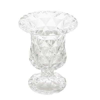 Vaso com Pé Vidro Diamond 14,5cm 4371