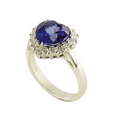Anel em Ouro-Coração  Tanzanita e Diamantes   -   cod 01193014