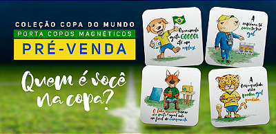 PRÉ-VENDA! Kit 4 Porta-Copos Copa do Mundo