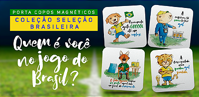PRÉ-VENDA! Kit 4 Porta-Copos Copa do Mundo