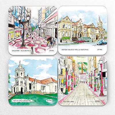 Kit 4 Porta Copos Magnéticos Juiz de Fora