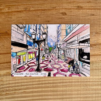 Cartão Postal - Calçadão de JF