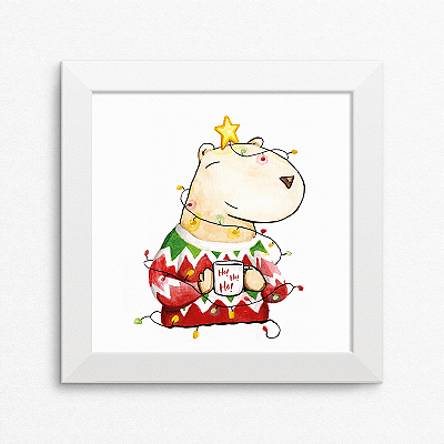 Quadro Capivara Natalina