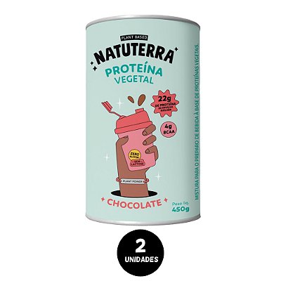 Combo Proteína Vegetal Isolada Sem Açúcar Natuterra  450g - Chocolate