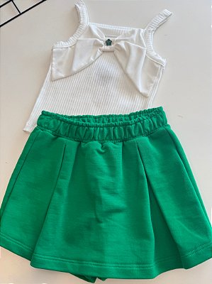 Conjunto Infantil Blusa Laço e Short/Saia -Momi H5719