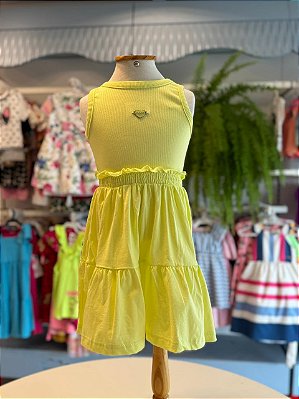 Vestido Infantil babado Verde limão Momi J6697