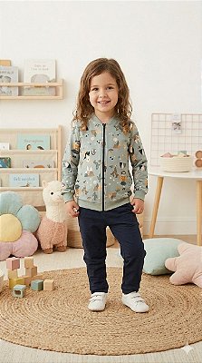 Conjunto inverno verde ziper