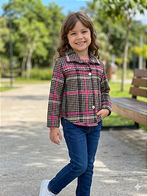 Jaqueta Infantil Xadrez Pink j5525