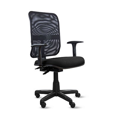 Cadeira Diretor Tela Ergonômica Em Base Giratória Back System C/ Braço Regulável - Assento Revestimento Crepe – Pp65