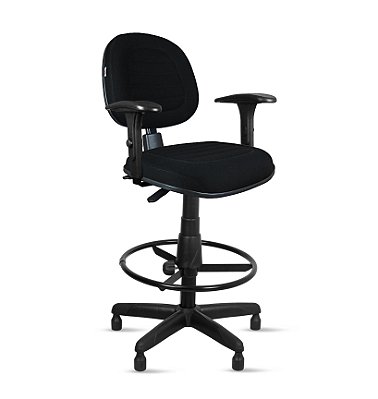 Cadeira Executiva Ômega Ergonômica c/ Costura em Base Caixa Giratória com Sapata com Braço Regulável – Crepe – PP133