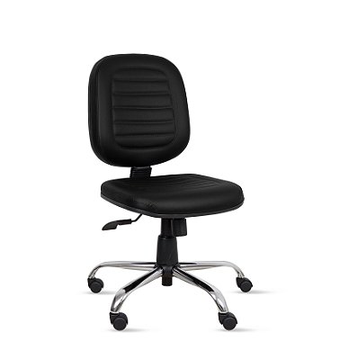 Cadeira Diretor Ômega c/ Costura Base Giratória Relax Cromada - Revestimento Viena - PP159