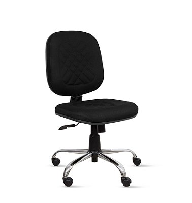 Cadeira Diretor Valena c/ Costura Base Giratória Relax Cromada - Crepe - PP172