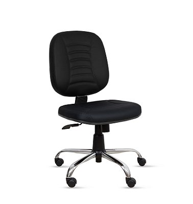 Cadeira Diretor Majestic c/ Costura Base Giratória Relax Cromada - Revestimento Viena - PP183