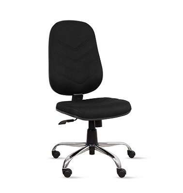 Cadeira Presidente Spote c/ Costura Base Giratória Relax Cromada - Tecido Crepe - PP260