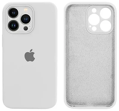 Capa de Silicone Aveludada para iPhone 13 Pro - Branca