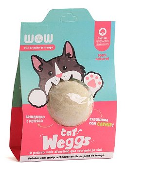 Petisco Natural para gatos Weggs sabor frango com catnip WOW Pet Food