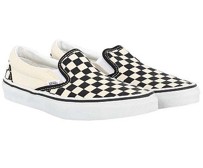 vans slip on quadriculado preto e branco