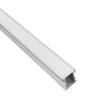Perfil Fita LED Piso Solo 2 Metros 22x26mm Alumínio Difusor Fosco IP65 R11