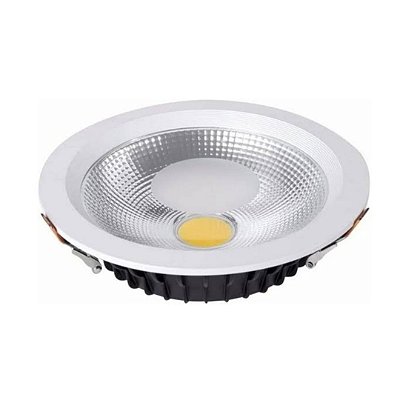 Painel LED 30W Downlight Embutir Redondo 22cm Branco Quente 3000K Bivolt