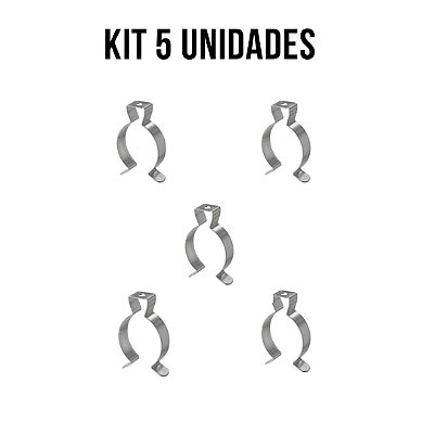 KIT 5 Abraçadeiras Lâmpada Tubular T8 LED Fluorescente Aço