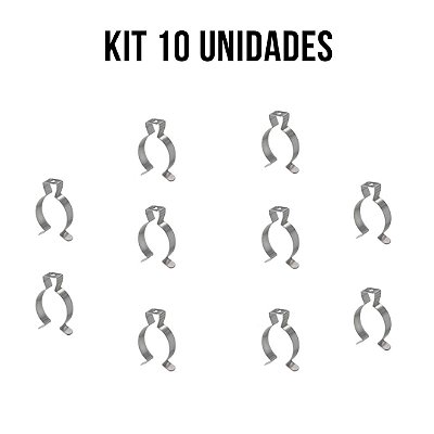 KIT 10 Abraçadeiras Lâmpada Tubular T8 LED Fluorescente Aço
