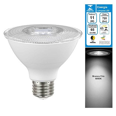 Lampada LED 11W PAR30 E27 Branco Frio 6500K Bivolt