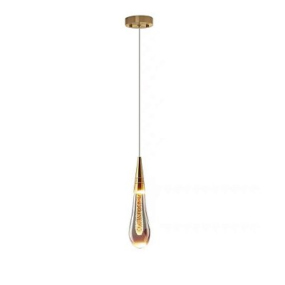 Lustre Pendente Mini Gota Com Brilho Dourado Moderno 3 Cores Bivolt