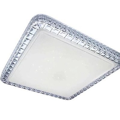 Lustre Plafon LED Orion 24W 40x40 Céu Estrelado Acrílico Branco Frio 6500K Bivolt