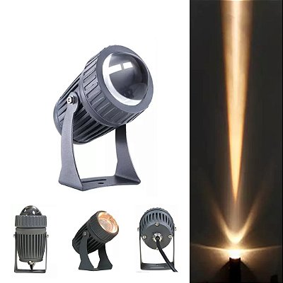 Refletor Spot 10W LED 15° Outdoor IP65 Pin Beam Branco Quente 3000K Bivolt
