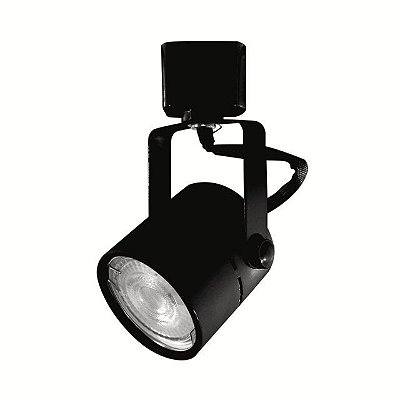 Spot Trilho Eletrificado Eletrocalha MR16 Dicroica GU10 Preto Bivolt