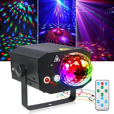 Mini Canhao LED Efeito de Luz Projetor RGB Laser para Festas Bivolt