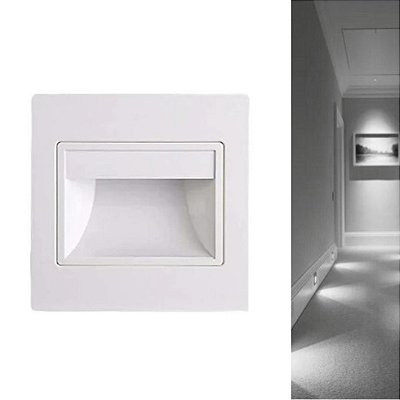 Balizador LED 1.5W Embutir 9.5x9.5cm IP20 Branco 6000K Bivolt