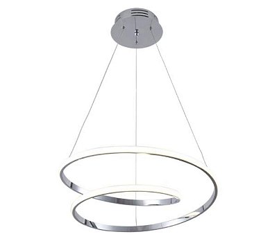 Lustre Pendente Moderno LED 50W Arco Prata Controle 3 Cores Bivolt AT6001