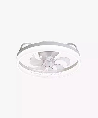 Lustre Ventilador Ivory White LED Multicor Bluetooth Controle Remoto Bivolt