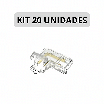 KIT 20 Emenda Curva L Fita LED 10mm 12V 24V