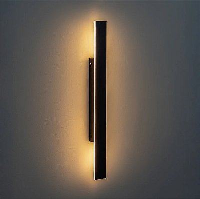 Arandela LED Barra 40W Preta 150cm IP65 3000K Bivolt