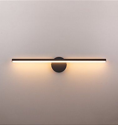 Arandela LED 12W Hubble 60cm Espelho Quadro Preto 3000K Bivolt