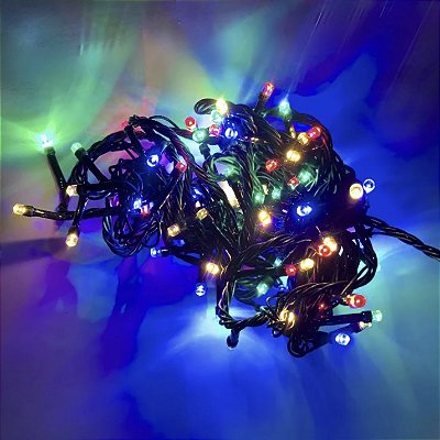 Pisca LED Natal Fixo 100 Lâmpadas IP44 10 Metros Colorido