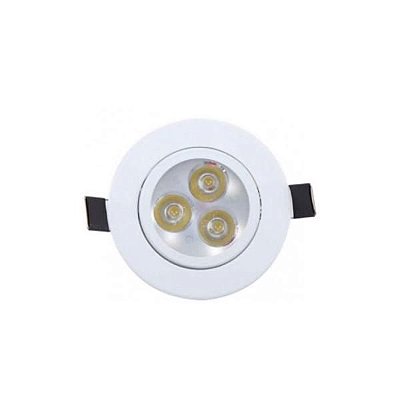 Spot 3W Super LED Redondo Direcional Branco Quente