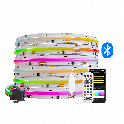 Fita LED COB Digital RGBIC 2811 576 LED’s Bluetooth 12V 5 Metros