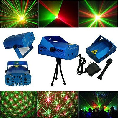 Mini Canhão LED Efeitos de Luz Projetor Holográfico Laser para Festas