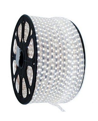 Mangueira Fita LED Branco Frio 100 Metros Achatada Efeito Natal 127V IP66 Externa + 4 Conectores