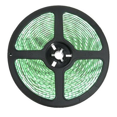 Fita LED 5050 Verde 300 LED 7.2W / metro com Silicone Rolo 5 metros 12V
