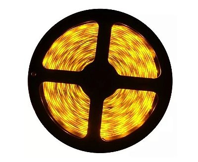 Fita LED 5050 Ambar 300 LED 7.2W / metro com Silicone Rolo 5 metros 12V