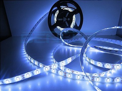 Fita LED 5630 Ultra SMD Branco Frio 6500K 300 LED 14.4W / metro sem Silicone Rolo 5 metros 12V