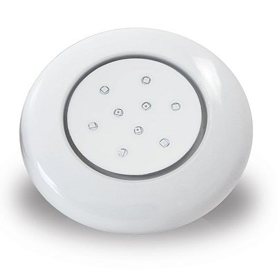 Luminaria Piscina LED 9W RGB Colorida 125mm Policarbonato Branca 12V