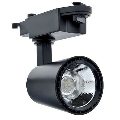 Spot 30W Trilho Eletrificado LED COB PT Branco Quente 3500K Bivolt